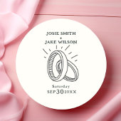 Leuke trouwringen bruiloft ronde sticker