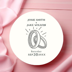 Leuke trouwringen bruiloft ronde sticker
