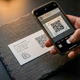 Leuke trouwringen illustratie RSVP QR-code Informatiekaartje