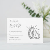 Leuke trouwringen RSVP-kaart RSVP Kaartje (Staand voorkant)
