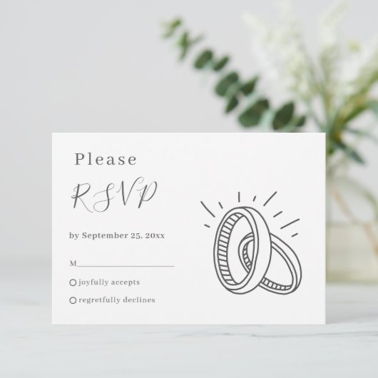 Leuke trouwringen RSVP-kaart RSVP Kaartje (Staand voorkant)