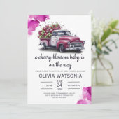 Leuke Truck Cherry Sweet Baby shower Kaart (Staand voorkant)