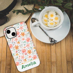 Leuke tuin roze sinaasappel patroonnaam Case-Mate iPhone 14 hoesje