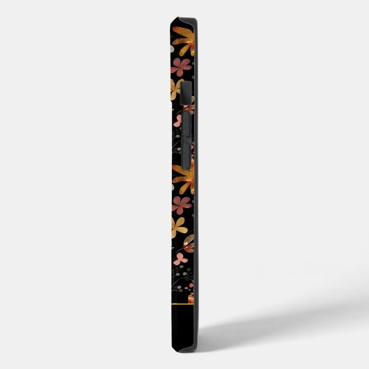 Leuke tuin roze sinaasappel patroonnaam zwart Case-Mate iPhone case (Achterkant / Links)