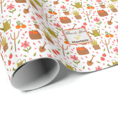 Leuke tuingereedschappen en Planten Naadloze Patro Cadeaupapier (Rol Hoek)