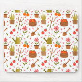 Leuke tuingereedschappen en Planten Naadloze Patro Muismat (Voorkant)