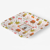 Leuke tuingereedschappen en Planten Naadloze Patro Papieren Bordje (Gebogen)