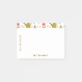 Leuke tuingereedschappen en Planten Naadloze Patro Post-it® Notes (Voorkant)