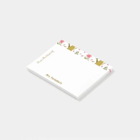 Leuke tuingereedschappen en Planten Naadloze Patro Post-it® Notes (Schuin)