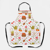 Leuke tuingereedschappen en Planten Naadloze Patro Schort (Voorkant)