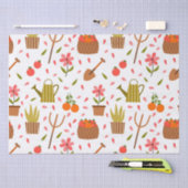 Leuke tuingereedschappen en Planten Naadloze Patro Tissuepapier (Craft)