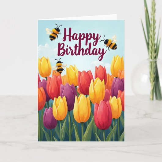 Leuke Tulp Verjaardagskaart Kaart (Voorkant)