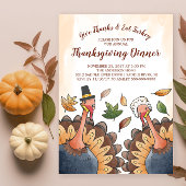 Leuke Turkije Paar Thanksgiving Diner Invitation Kaart