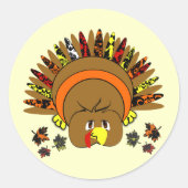Leuke Turkije Thanksgiving Stickers (Voorkant)