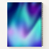 Leuke turquoise aqua nepschitterende monogram notitieboek (Achterkant)