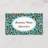Leuke Turquoise Dierenprint Visitekaartje (Voorkant)