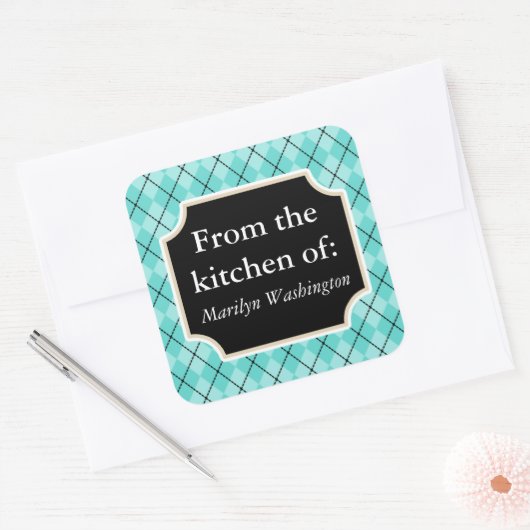 Leuke Turquoise Keuken Sticker (Envelop)