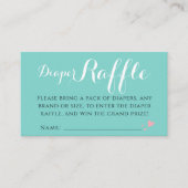 Leuke Turquoise Koraal Roze Luier Raffle Baby Part Informatiekaartje (Voorkant)