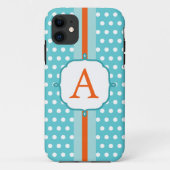 Leuke Turquoise Monogram iPhone 5 Hoesje (Achterkant)