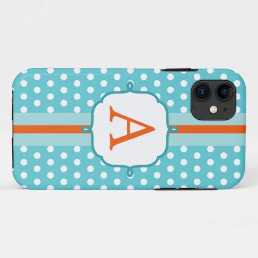 Leuke Turquoise Monogram iPhone 5 Hoesje (Achterkant (horizontaal))