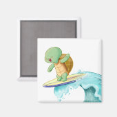 Leuke Turtle Kawaii vierkante magneet (Voorkant / Achterkant)
