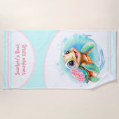 Leuke Turtle Zomer Vakantie Naam Meisje Strandlaken (Voorkant)