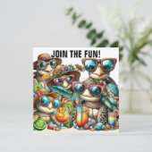 Leuke Turtles verzamelen Kaart (Staand voorkant)