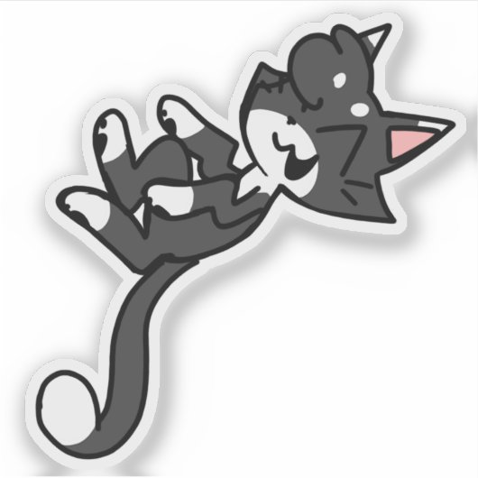 Leuke Tuxedo Cat Laptop Sticker (Voorkant)