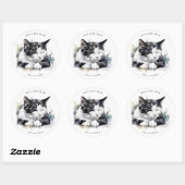 Leuke Tuxedo kat adres envelop sticker label (Vel)