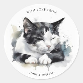 Leuke Tuxedo kat adres envelop sticker label