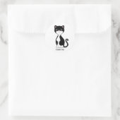 Leuke Tuxedo Kat Cartoon Dank u Ronde Sticker (Tas)