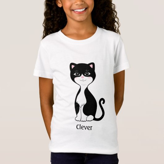 Leuke Tuxedo Kat Cartoon T-shirt (Voorkant)
