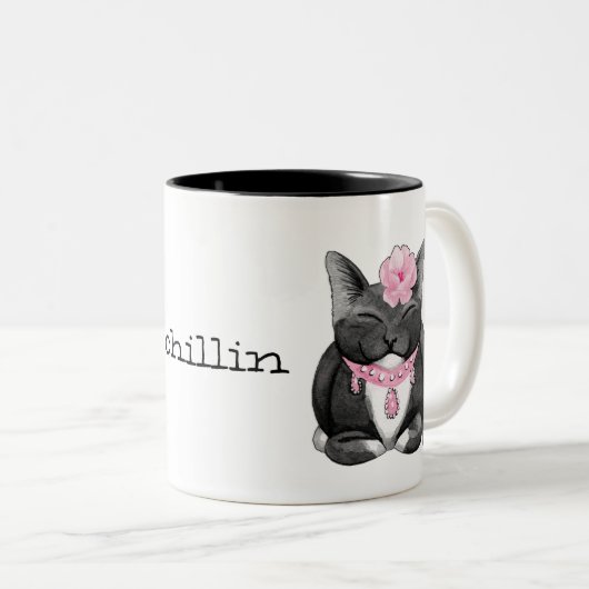 Leuke Tuxedo Kat Chillin Mok (Voorkant rechts)