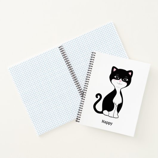 Leuke Tuxedo kat op witte spiraal Notitieboek (Binnen)
