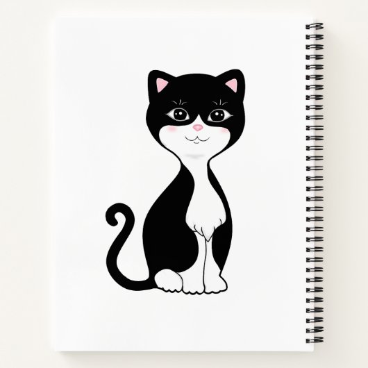 Leuke Tuxedo kat op witte spiraal Notitieboek (Achterkant)
