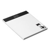 Leuke Tuxedo Kat & Roze Koptekst Eenvoudig Notitieblok (Schuin)