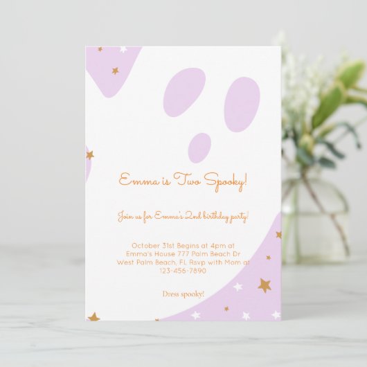 Leuke Twee Spooky Halloween Verjaardagsuitnodiging Kaart (Staand voorkant)