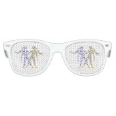 Leuke Tweeling met Goud & Glitter Zodiac Kinder Zonnebril (Voorkant)