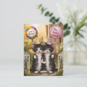 Leuke Tweeling Sterrenbeeld Verjaardags katten Briefkaart (Staand voorkant)