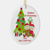 Leuke tweeling zeer eerste kerst Ornament (Rechts)