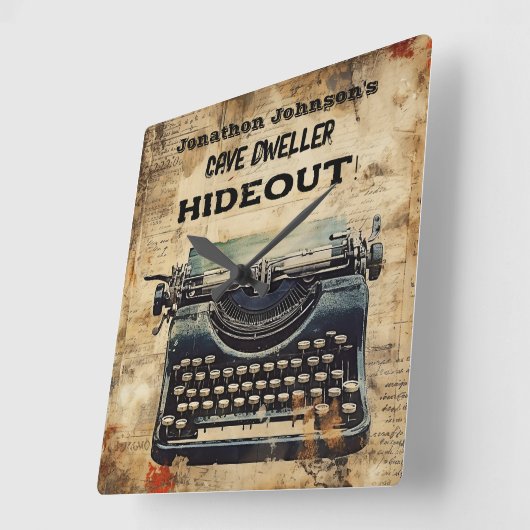 Leuke  Typewriter wandklok (Hoek)