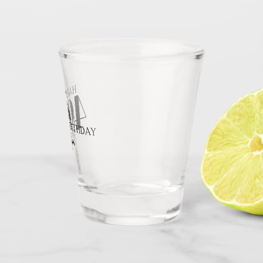 Leuke typografie Happy 40th Birthday met naam Shot Glas (Rechts)