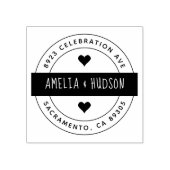 Leuke Typografie Ronde Bruiloft Retouradres Rubberstempel (Afrduk)