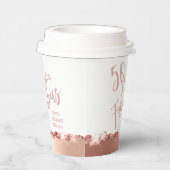 Leuke Typografie Roos Gold Fifty & Fabulous Birthd Papieren Bekers (Rechts)