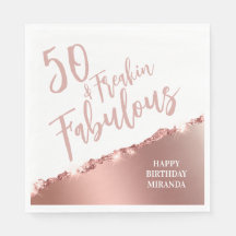 Leuke Typografie Roos Gold Fifty & Fabulous Birthd