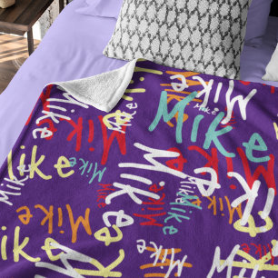 Leuke Typografie Urban Kleurrijke Graffiti op Paar Fleece Deken