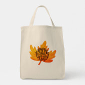Leuke typografie voor Thanksgiving op herfstblad Tote Bag (Achterkant)