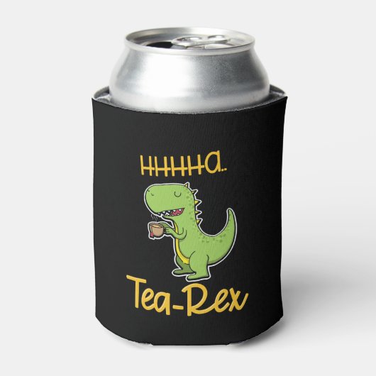Leuke Tyrannosaurus Rex Sipping Tea Party Blikjeskoeler (Blikje Voorkant)