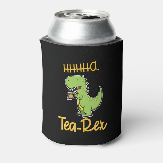 Leuke Tyrannosaurus Rex Sipping Tea Party Blikjeskoeler (Blikje Achterkant)