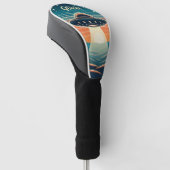 Leuke  UFO bij zonsondergang gepersonaliseerd Golfheadcover (Schuin)
